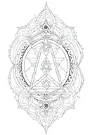 A detailed  and Fine Line tattoo with the 7 chakras tattoo design idea