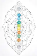A detailed  and Fine Line tattoo with the 7 chakras tattoo design idea