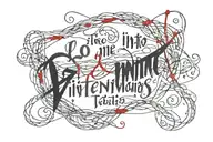 the quote 'lo intentamos' the letters are a red string of fate.  tattoo design idea