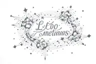 Add the phrase in cursive "lo" "intentamos" remove any background. over an elegant constellation  tattoo design idea
