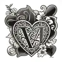 heart with initial A tattoo tattoo design idea