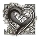 heart with initial A tattoo tattoo design idea