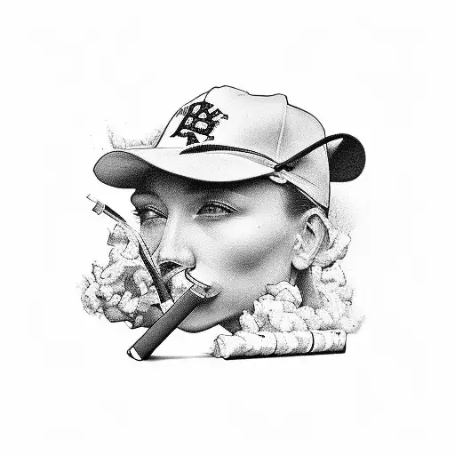hunting, smoking Marlboro cigarettes, drinking Budweiser, playing baseball tattoo design idea