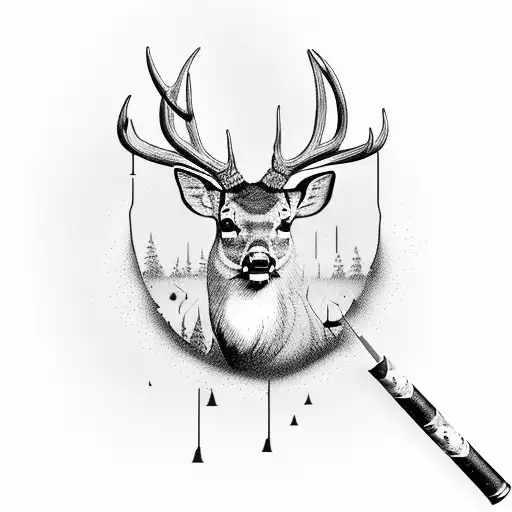 deer/turkey hunting, smoking Marlboro cigarettes, drinking Budweiser, playing baseball tattoo design idea