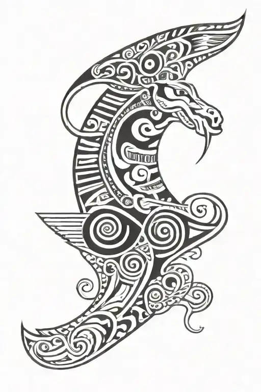 Tribal Egyptian full sleeve depicting life tattoo design idea