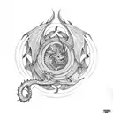 Dragon with Celtic circle tattoo design idea