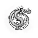 Dragon with Celtic circle tattoo design idea