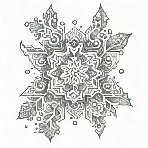 snowflake design tattoo design idea