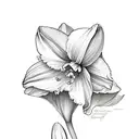 daffodil, larkspur, morning glory bouquet  tattoo design idea