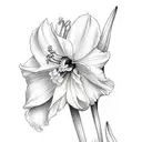 daffodil, larkspur, morning glory bouquet  tattoo design idea