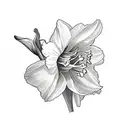 daffodil, larkspur, morning glory bouquet  tattoo design idea