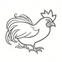 cute chicken with small wings and a big tail in a crown  tattoo design idea