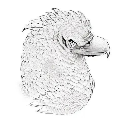 a vulture red and black old school tattoo design idea