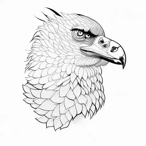 a vulture red and black old school tattoo design idea