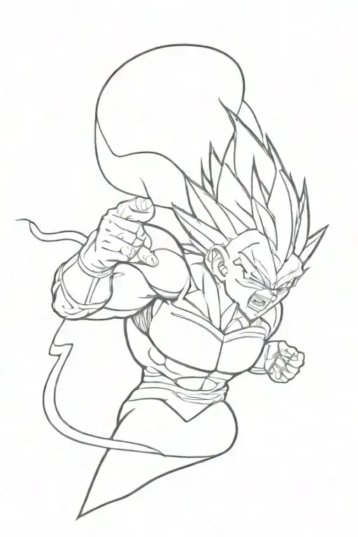 ghost majin vegeta dragon ball tattoo design idea
