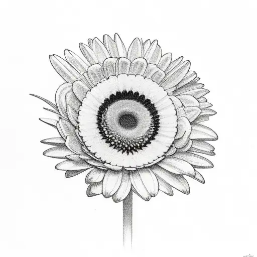 penguin and gerbera tattoo design idea