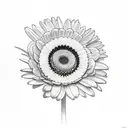 penguin and gerbera tattoo design idea