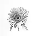 penguin and gerbera tattoo design idea