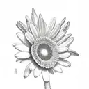 penguin and gerbera tattoo design idea