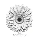 penguin holding a gerbera tattoo design idea