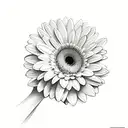 penguin holding a gerbera tattoo design idea