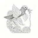 palestinian dove carrying an olive branch tattoo design idea
