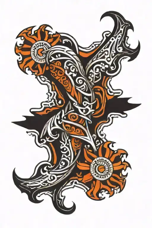 tribal patterns , bio mechanical leg sleeve tattoo design idea