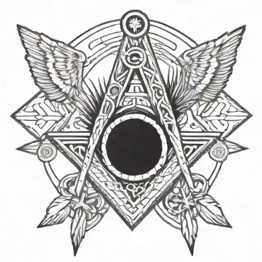 masonic symbols only tattoo design idea