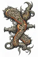 tribal patterns , bio mechanical leg sleeve tattoo design idea