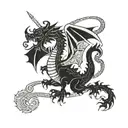 A stylized dragon wrapped around the St George's flag, symbolizing strength and resilience tattoo design idea