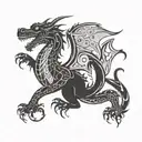 A stylized dragon wrapped around the St George's flag, symbolizing strength and resilience tattoo design idea