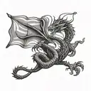 A stylized dragon wrapped around the St George's flag, symbolizing strength and resilience tattoo design idea