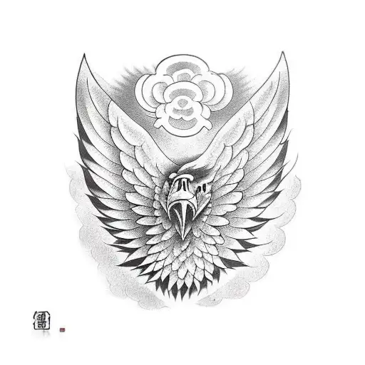 eagle with wings  front tattoo design idea