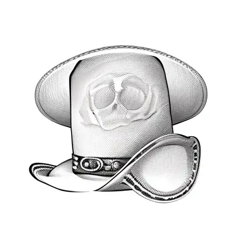 skeleton tipping a cowboy hat "howdy bitches" tattoo design idea