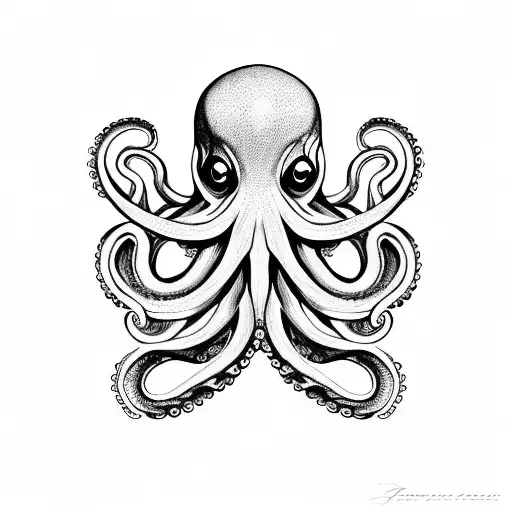 octopus with heart tentacles  tattoo design idea