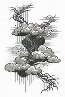 Dark rain thunder clouds  tattoo design idea