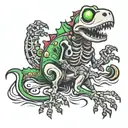 yoshi as a skeleton tattoo design idea