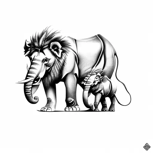lion, leopard, buffalo, rhino, elephant  tattoo design idea
