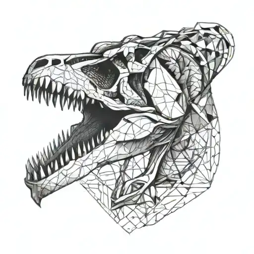 trex skull tattoo design idea