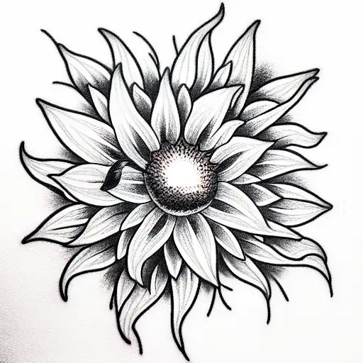 sunflower and lillies tattoo design idea