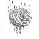 Dagger rain drops tattoo design idea
