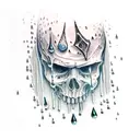 Dagger rain drops tattoo design idea