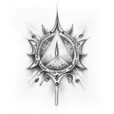 Dagger rain drops tattoo design idea