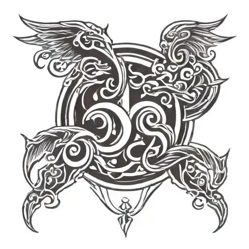 Tribal tattoo of gemini sign tattoo design idea