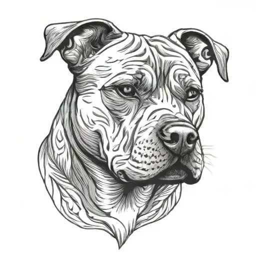 blue English staffy head  tattoo design idea