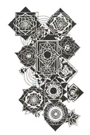 7 chakra symbols tattoo design idea