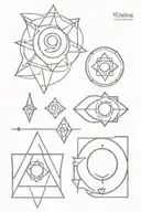7 chakra symbols tattoo design idea