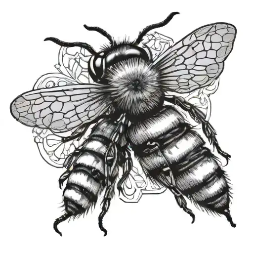 Bees heart hives pattern tattoo design idea