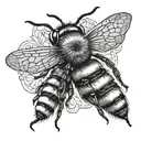 Bees heart hives pattern tattoo design idea