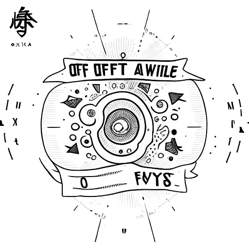 off axis circle around the forearm with words tattoo design idea